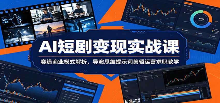 AI短剧变现实战课：赛道商业模式解析，导演思维提示词剪辑运营求职教学-资源共享