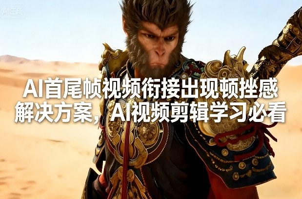 AI首尾帧视频衔接出现顿挫感解决方案,AI视频剪辑学习必看-资源共享