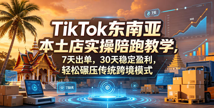 TikTok东南亚本土店实操陪跑教学，7天出单，30天稳定盈利，轻松碾压传统跨境模式(更新0819)-资源共享