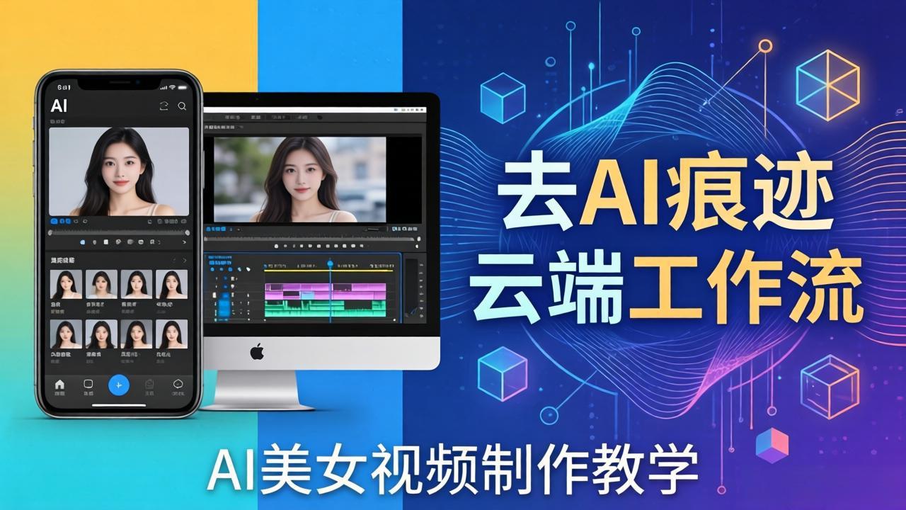 AI美女视频制作教学：去AI痕迹，云端工作流出图，手机电脑均可，不需要配置-资源共享