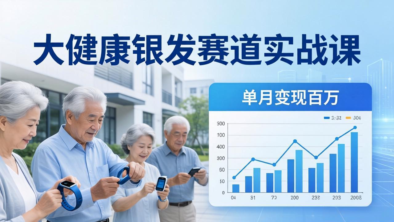 大健康银发赛道实战课：拆解视频号线索型 IP 单月变现百万逻辑，教你精准获客高效变现-资源共享