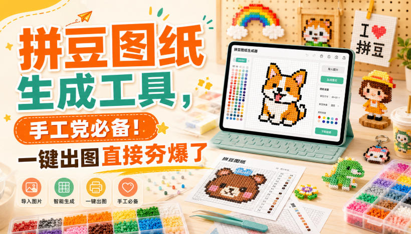 拼豆图纸生成工具,手工党必备!一键出图直接夯爆了-资源共享