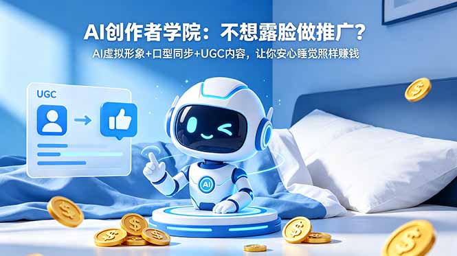 AI创作者学院:不想露脸做推广?AI虚拟形象+口型同步+UGC内容,让你安心睡觉照样赚钱-资源共享