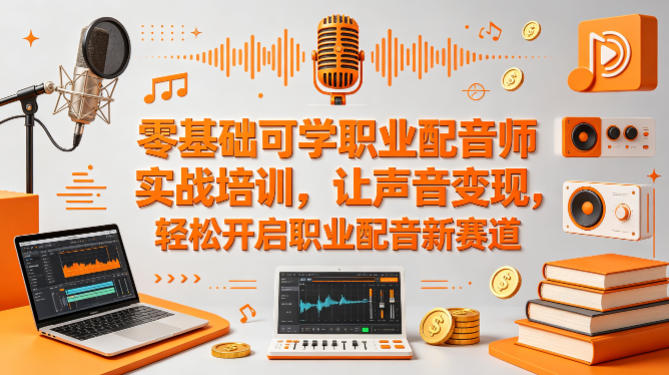 零基础可学职业配音师实战培训，让声音变现，轻松开启职业配音新赛道-资源共享