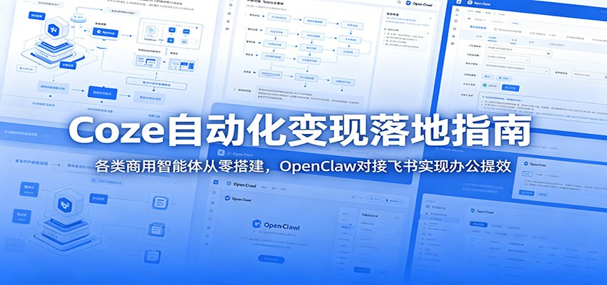Coze自动化变现落地指南：各类商用智能体从零搭建，OpenClaw对接飞书实现办公提效-资源共享