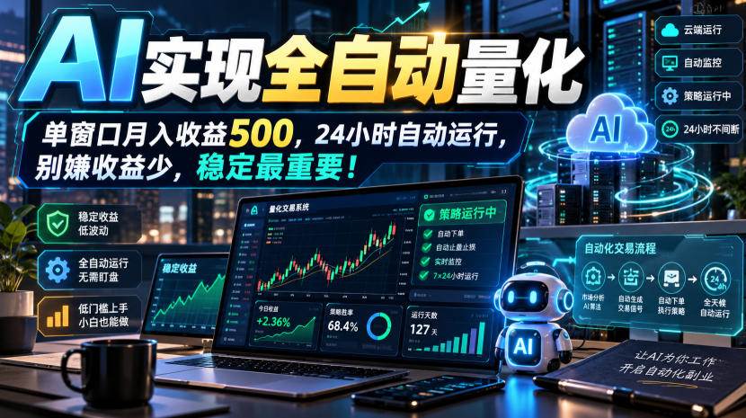 （21163期）AI全自动量化项目，长期稳定可落地，0门槛躺赚稳定项目！-资源共享
