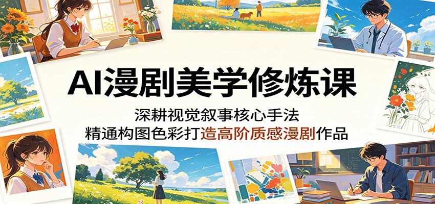 AI漫剧美学修炼课:深耕视觉叙事核心手法,精通构图色彩打造高阶质感漫剧作品-资源共享