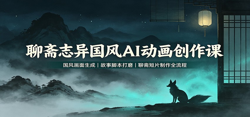聊斋志异国风AI动画创作课：国风画面生成，故事脚本打磨，聊斋短片制作全流程-资源共享