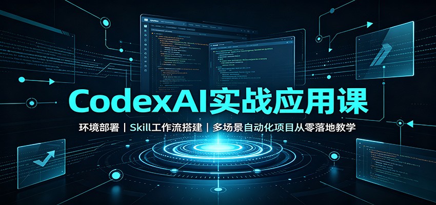 CodexAI实战应用课:环境部署Skill工作流搭建,多场景自动化项目从零落地教学-资源共享