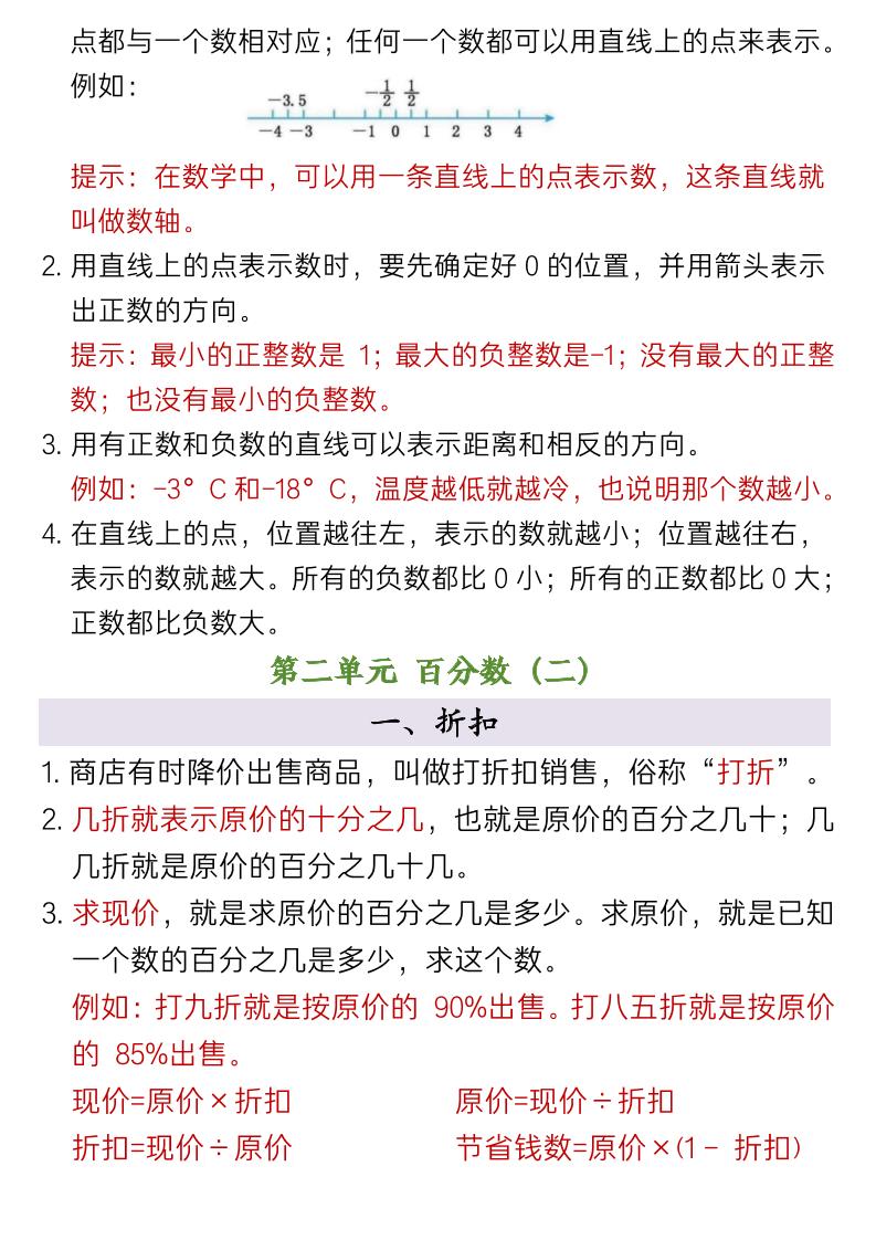 六年级下数学全册重要知识点归纳-资源共享
