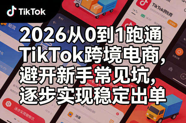2026从0到1跑通TikTok跨境电商，避开新手常见坑，逐步实现稳定出单-资源共享