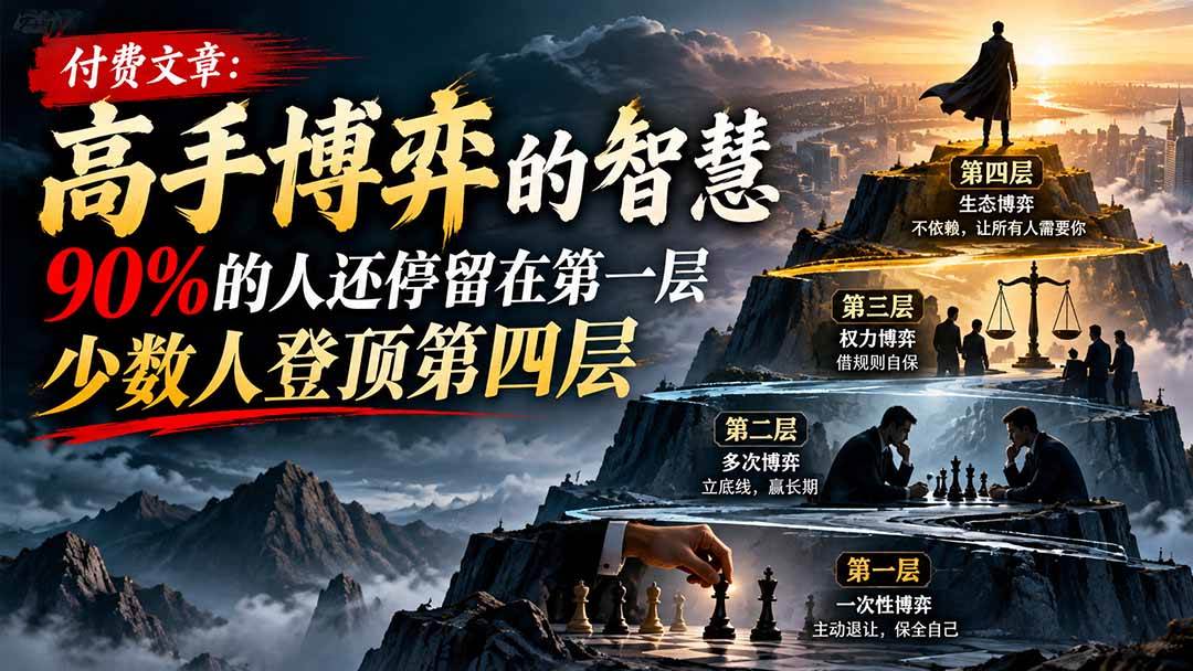 （20628期）【无水印】付费文章：高手博弈的智慧，90%的人还停留在第一层，少数人登顶第四层-资源共享