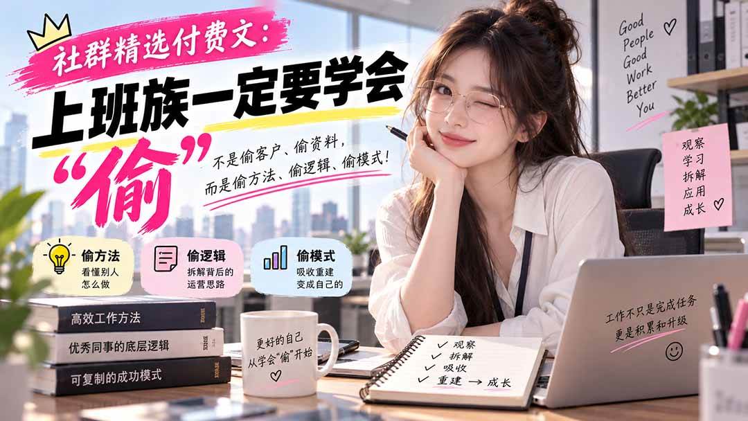 （20423期）社群精选付费文：上班族一定要学会“偷“-资源共享