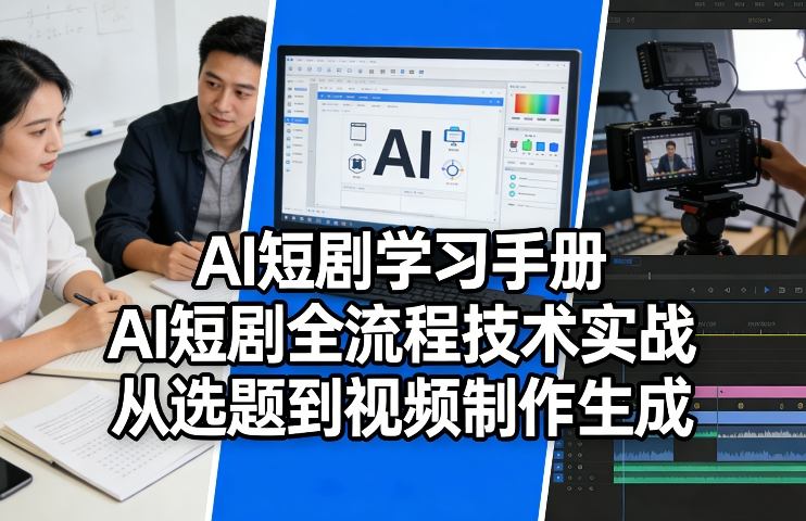 AI短剧学习手册，AI短剧全流程技术实战，从选题到视频制作生成-资源共享