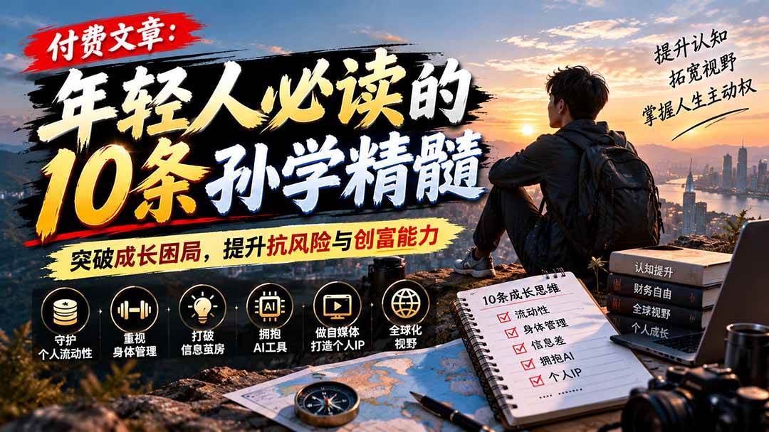 (21112期)付费文章:年轻人必读的10条孙学精髓,突破成长困局,提升抗风险与创富能力-资源共享