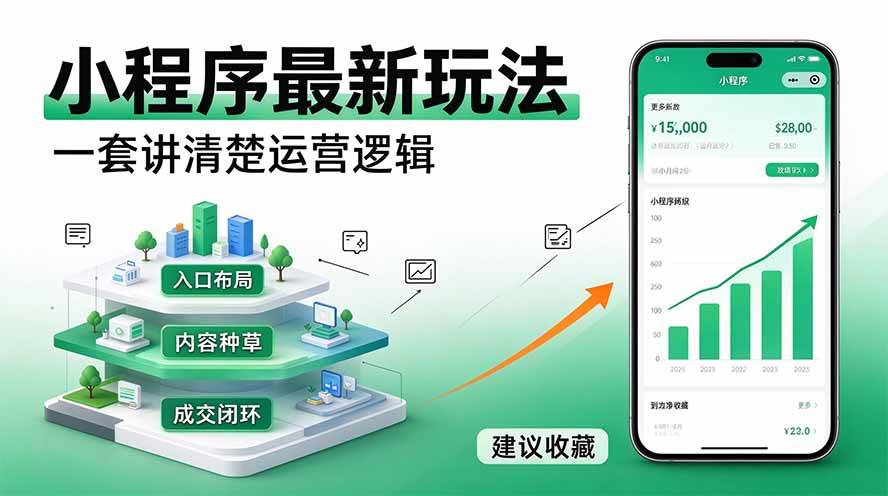 (20876期)微信小程序最新玩法 四种收益来源,单日收入400+-资源共享