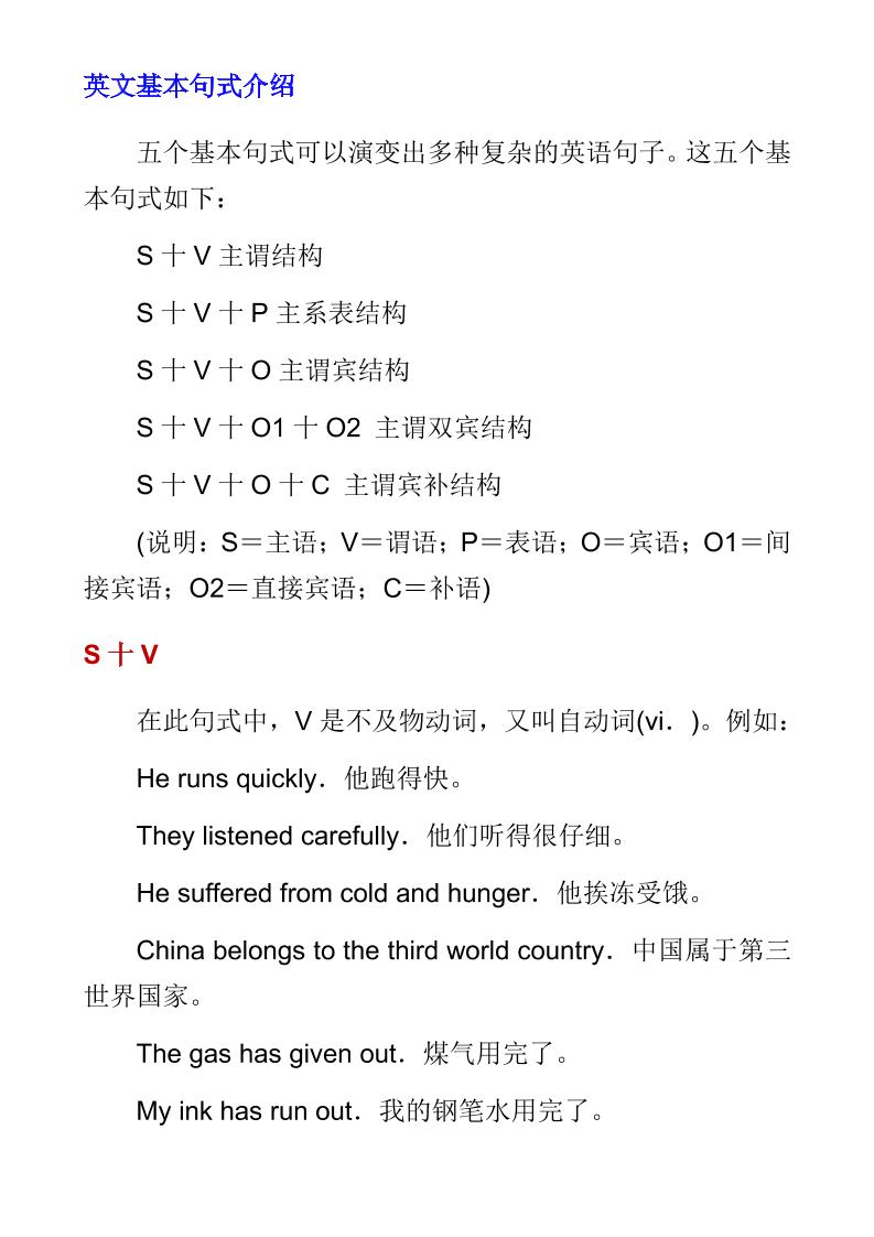 六年级下英语小学基本语法结构详解-资源共享