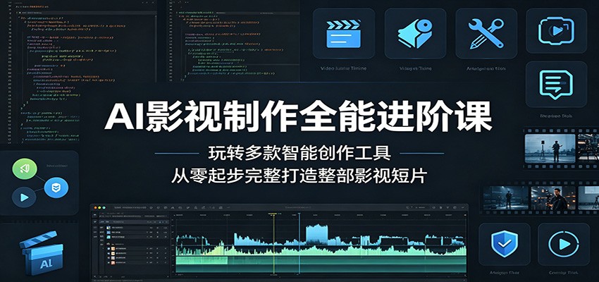 AI影视制作全能进阶课:玩转多款智能创作工具,从零起步完整打造整部影视短片-资源共享