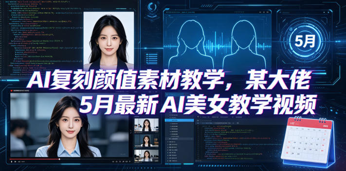AI复刻颜值素材教学,某大佬5月最新AI美女教学视频,内含4月好物复刻教学-资源共享
