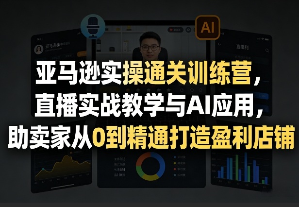 亚马逊实操通关训练营，直播实战教学与AI应用，助卖家从0到精通打造盈利店铺(更新8月8日)-资源共享