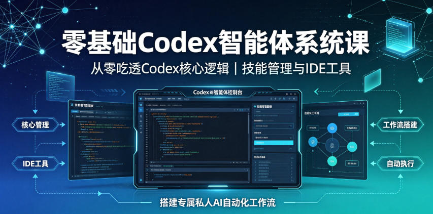 零基础Codex智能体系统课｜从零吃透Codex核心逻辑、技能管理与IDE工具，搭建专属私人AI自动化工作流-资源共享