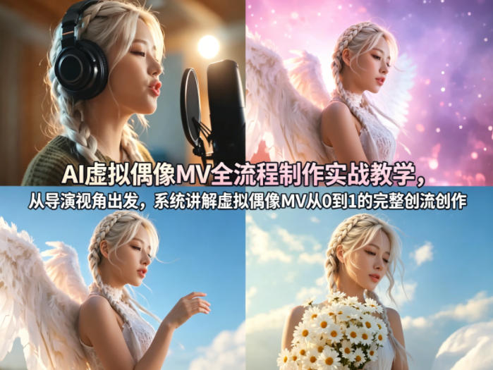 AI虚拟偶像MV全流程制作实战教学，从导演视角出发，系统讲解虚拟偶像MV从0到1的完整创作流程-资源共享