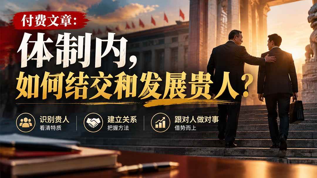 (20750期)【无水印】付费文章:体制内,如何结交和发展贵人?-资源共享