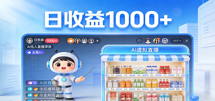 不用露脸不用说话，24小时自动卖货赚钱，全天自动直播，收益看得见-资源共享