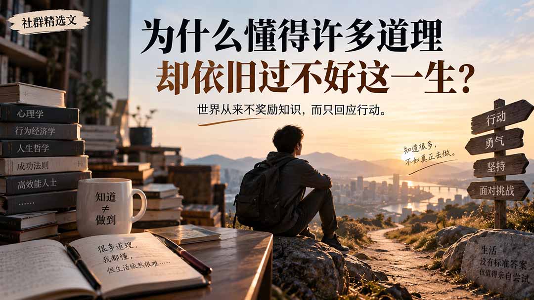 社群精选文:为什么懂得许多道理却依旧过不好这一生?-资源共享