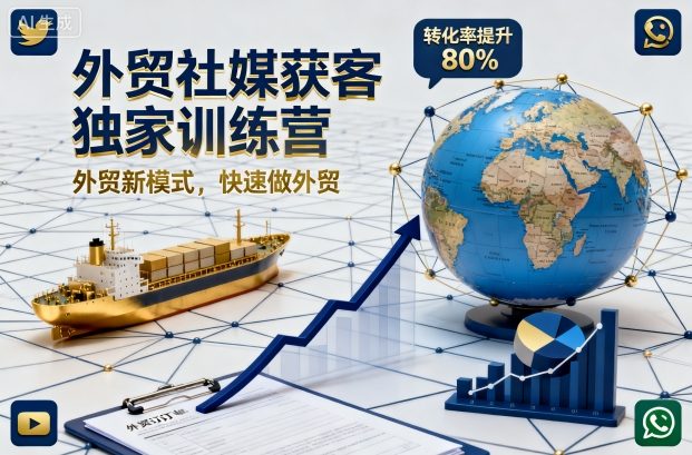 外贸社媒获客独家训练营,外贸新模式,快速做外贸(更新26年4月)-资源共享