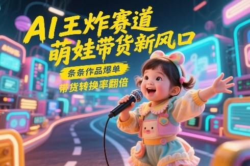 AI王炸赛道，萌娃带货新风口，条条作品爆单，带货转换率翻倍，核心逻辑拆解-资源共享