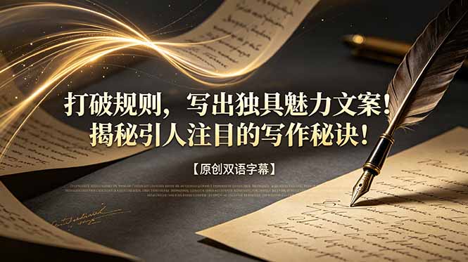 打破规则,写出独具魅力文案!揭秘引人注目的写作秘诀!【原创双语字幕】-资源共享