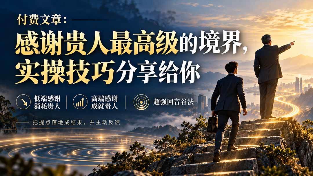 (20871期)付费文章:感谢贵人最高级的境界,实操技巧分享给你-资源共享