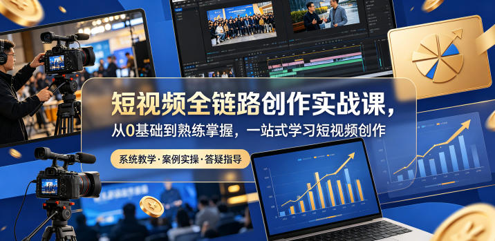 短视频全链路创作实战课，从0基础到熟练掌握，一站式学习短视频创作-资源共享