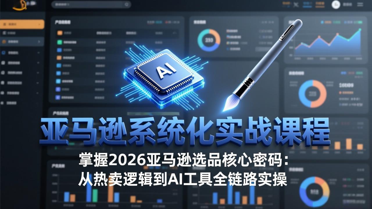 亚马逊系统化实战课-更新3月：2026最新选品方法论，从热卖原因分析到AI作图，提升选品成功率-资源共享