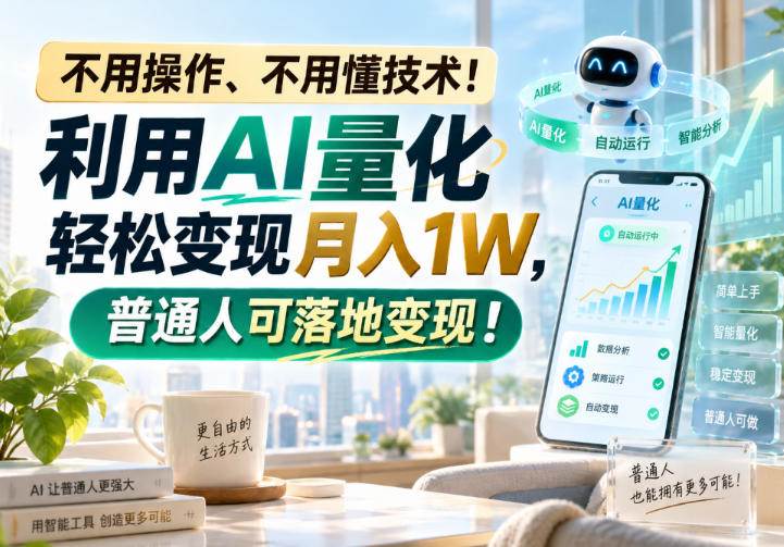 （20429期）利用AI量化轻松变现月入1W，普通人可落地变现，不用操作、不用懂技术！-资源共享
