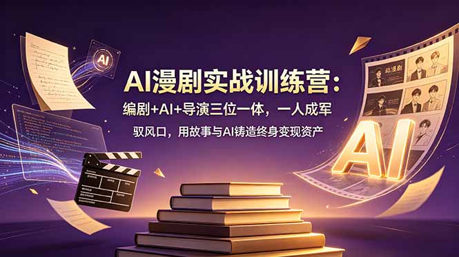 AI漫剧实战训练营：编剧+AI+导演三位一体，一人成军 驭风口，用故事与AI铸造终身变现资产-资源共享