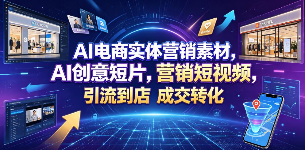 AI电商实体营销素材，AI创意短片，高效打造营销短视频，轻松引流到店，稳定提升门店客流与成交转化-资源共享