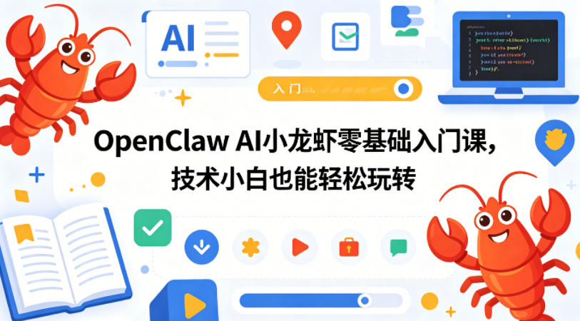 OpenClaw AI小龙虾零基础入门课,技术小白也能轻松玩转(更新0522)-资源共享
