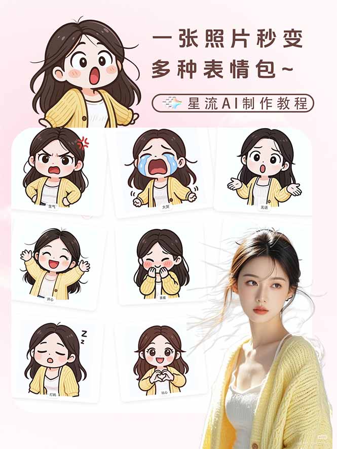 一张照片秒变N种专属表情包，三步搞定可爱搞怪治愈风，从此斗图聊天不再到处存别人图-资源共享