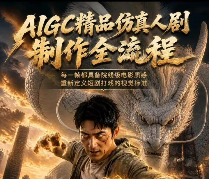 AIGC精品仿真人剧豢龙人全流程制作解析2026,国风仿真人创作+打斗剧情+人设编排,一站式AI短剧入门-资源共享