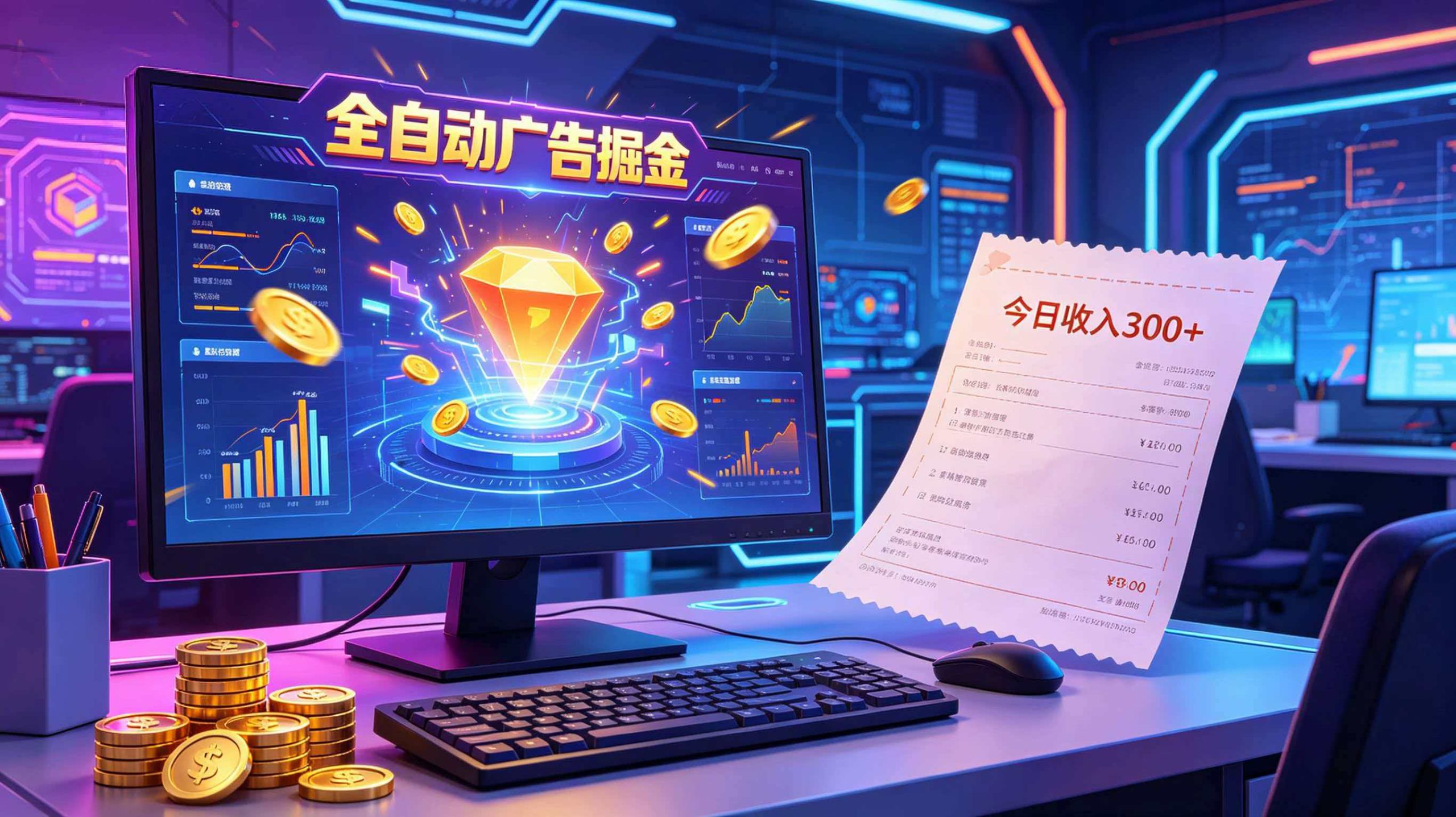 全自动广告掘金,日入300+。全程Ai自动化运行,解放双手,时间自由。收益稳定-资源共享