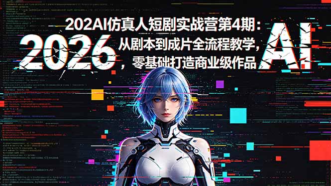 2026AI仿真人短剧实战营第4期:从剧本到成片全流程教学,零基础打造商业级作品-资源共享