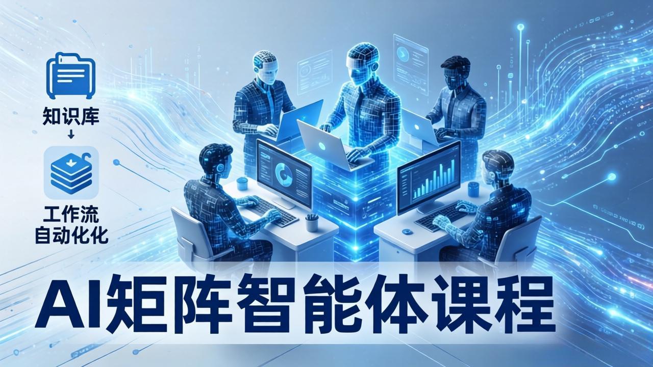 AI矩阵智能体实战：100个数字员工批量生产内容，文本知识库+工作流自动化全搞定-资源共享