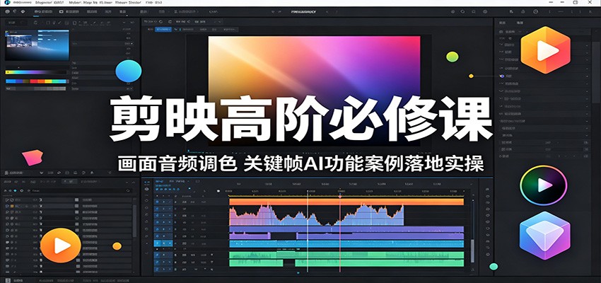 剪映高阶必修课:画面音频调色,关键帧AI功能案例落地实操-资源共享
