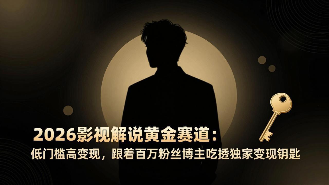 2026影视解说黄金赛道：低门槛高变现，跟着百万粉丝博主吃透独家变现钥匙-资源共享