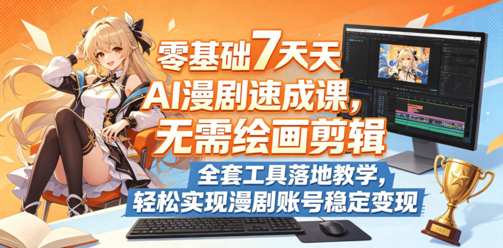 零基础7天AI漫剧速成课,无需绘画剪辑,全套工具落地教学,轻松实现漫剧账号稳定变现-资源共享