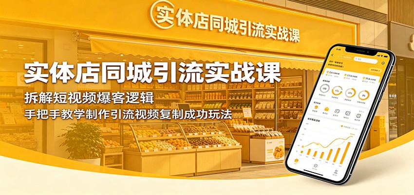 实体店同城引流实战课：拆解短视频爆客逻辑，手把手教学制作引流视频复制成功玩法-资源共享