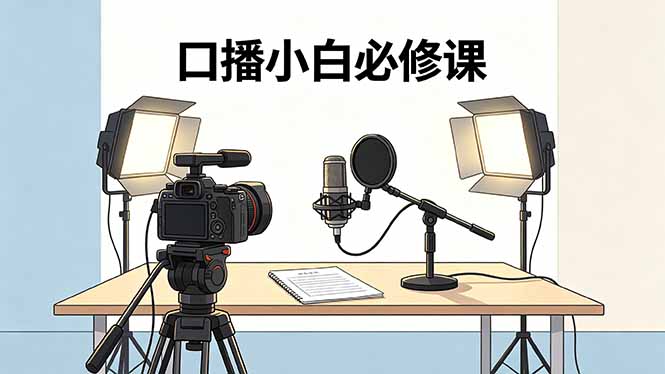口播小白必修课:录像收音灯光设备+脚本撰写,搭专业级录制场景-资源共享
