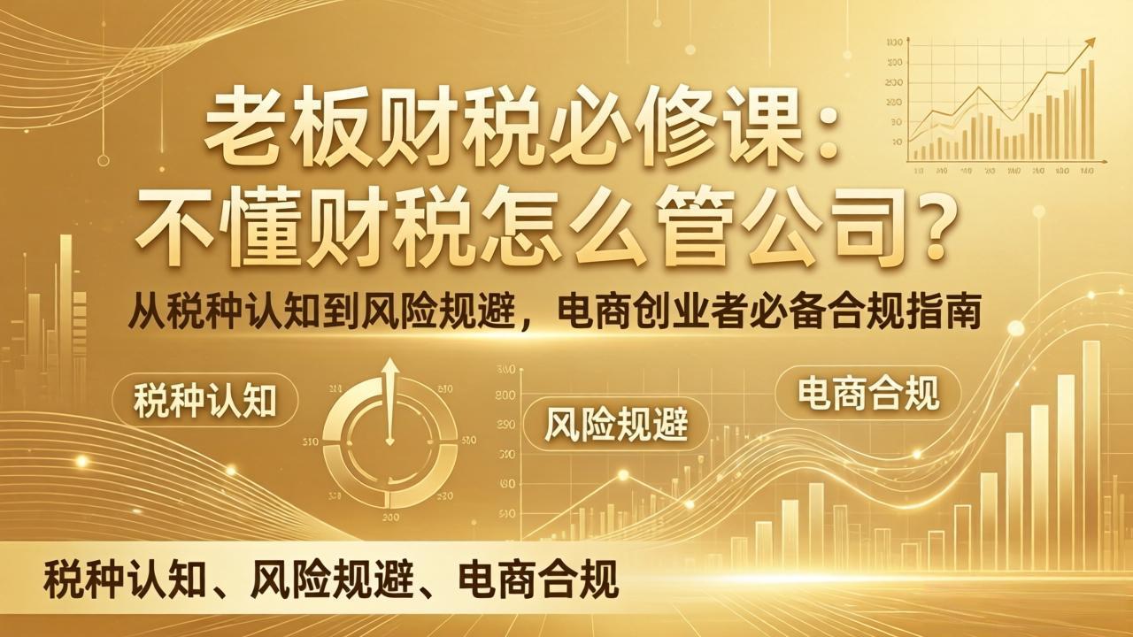 老板财税必修课：不懂财税怎么管公司？从税种认知到风险规避，电商创业者必备合规指南-资源共享